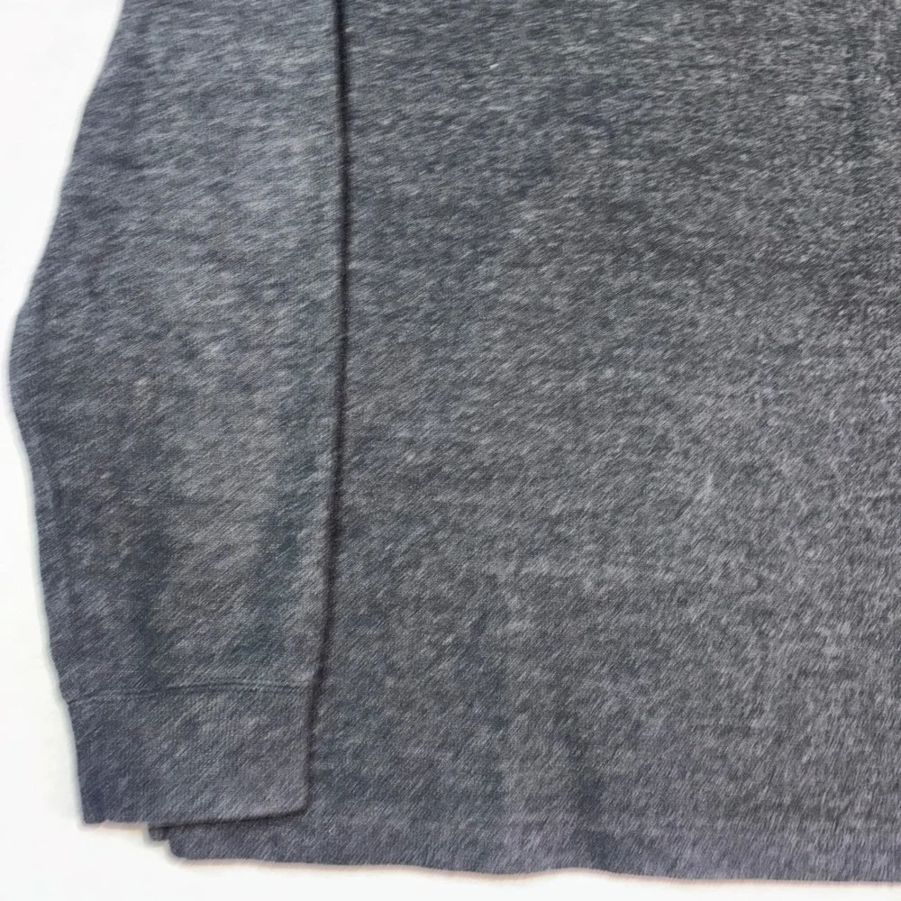 Polo Ralph Lauren Men L Gray 100% Cotton 1/4 Zip Pullover Sweater Turquoise Pony